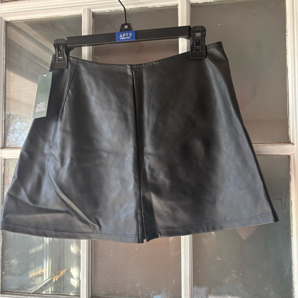 Wild Fable Black Faux Leather Skirt